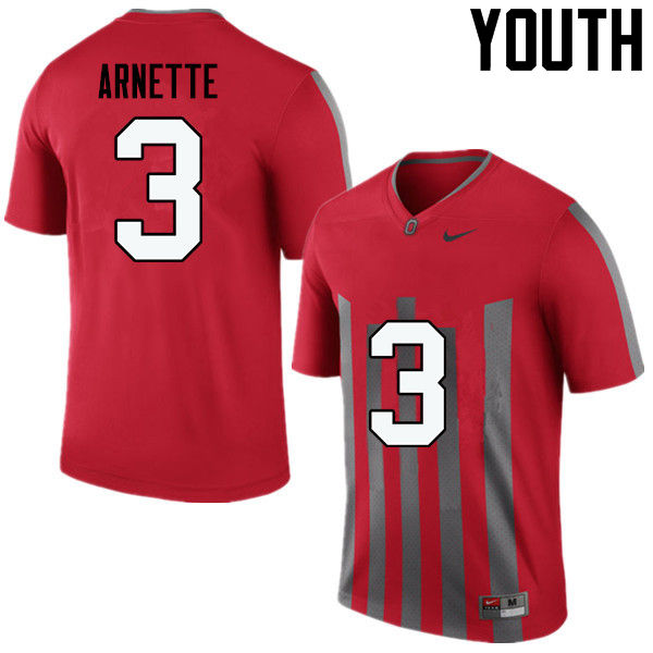 Ohio State Buckeyes Damon Arnette Youth #3 Throwback Game Stitched College Football Jersey